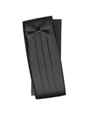 Zylos George Machado Black Pre-Tie Bow Tie & Cummerbund Set